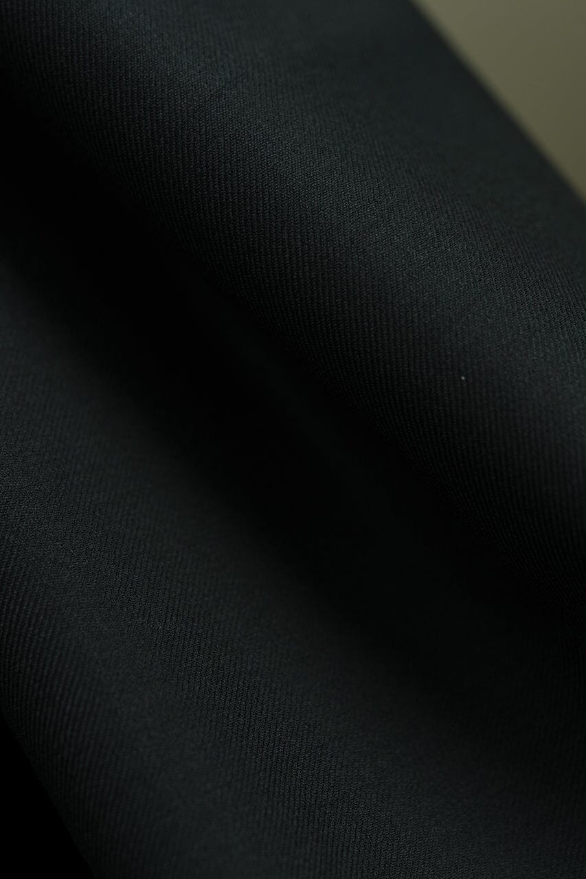 Vintage Suit Fabrics-Marzoni V23415 Marzoni Black Plain Wool Suiting-3m