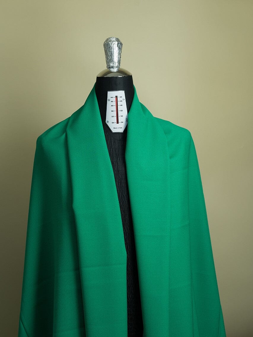 Vintage Suit Fabrics-Marzoni V23428 Green Wool Jacketing -2m
