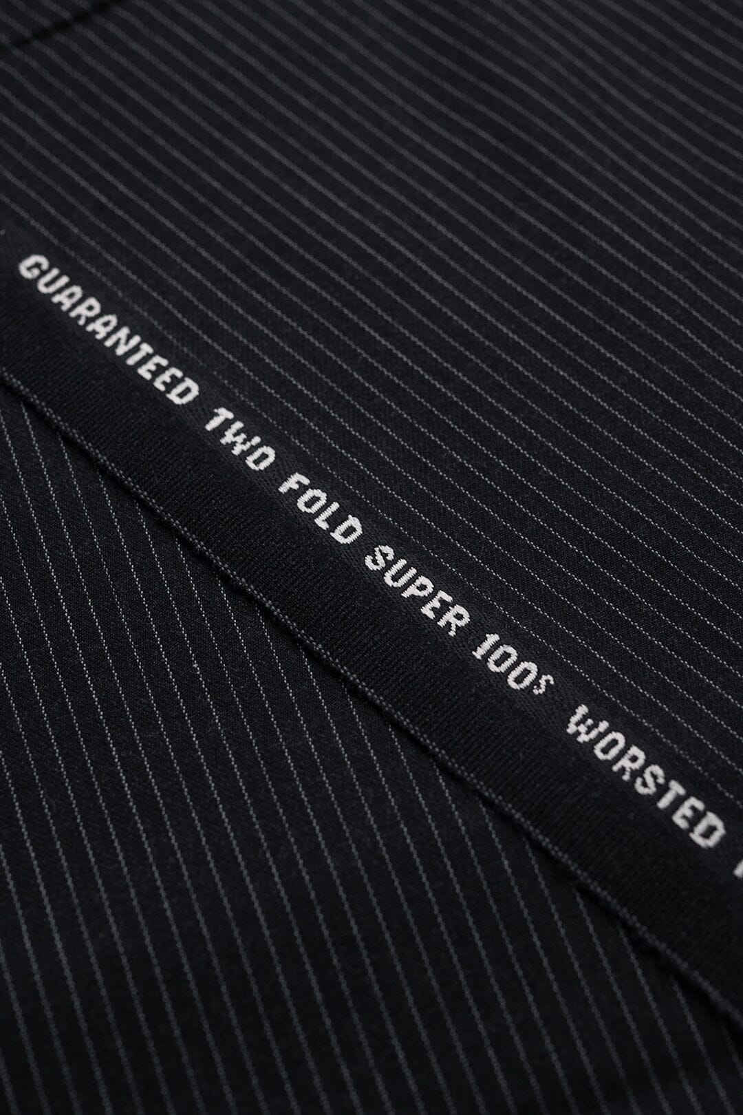 Vintage Suit Fabrics-Moffat Brothers V10068 Dark Charcoal Stripe 100s Wool Suiting-2.8m