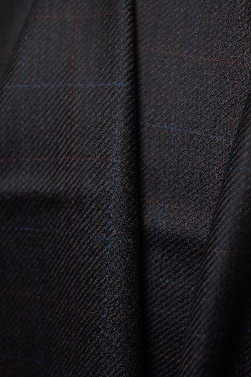 Vintage Suit Fabrics-Moxon V23482 Windowpane Royal Cashmere Jacketing -1.9m