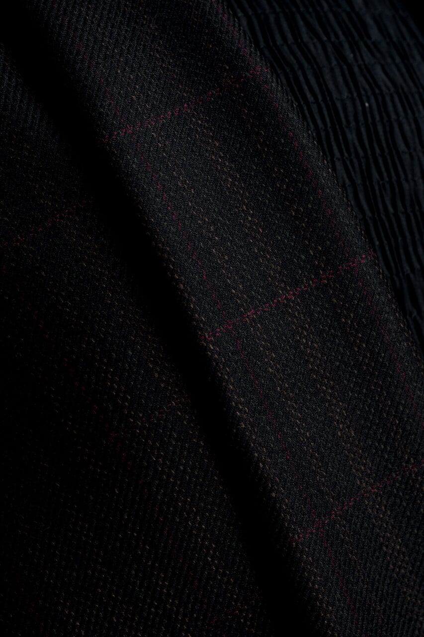 Vintage Suit Fabrics-Moxon V23532 Moxon Red & Brown Check Wool & Cashmere Jacketing -1.85m