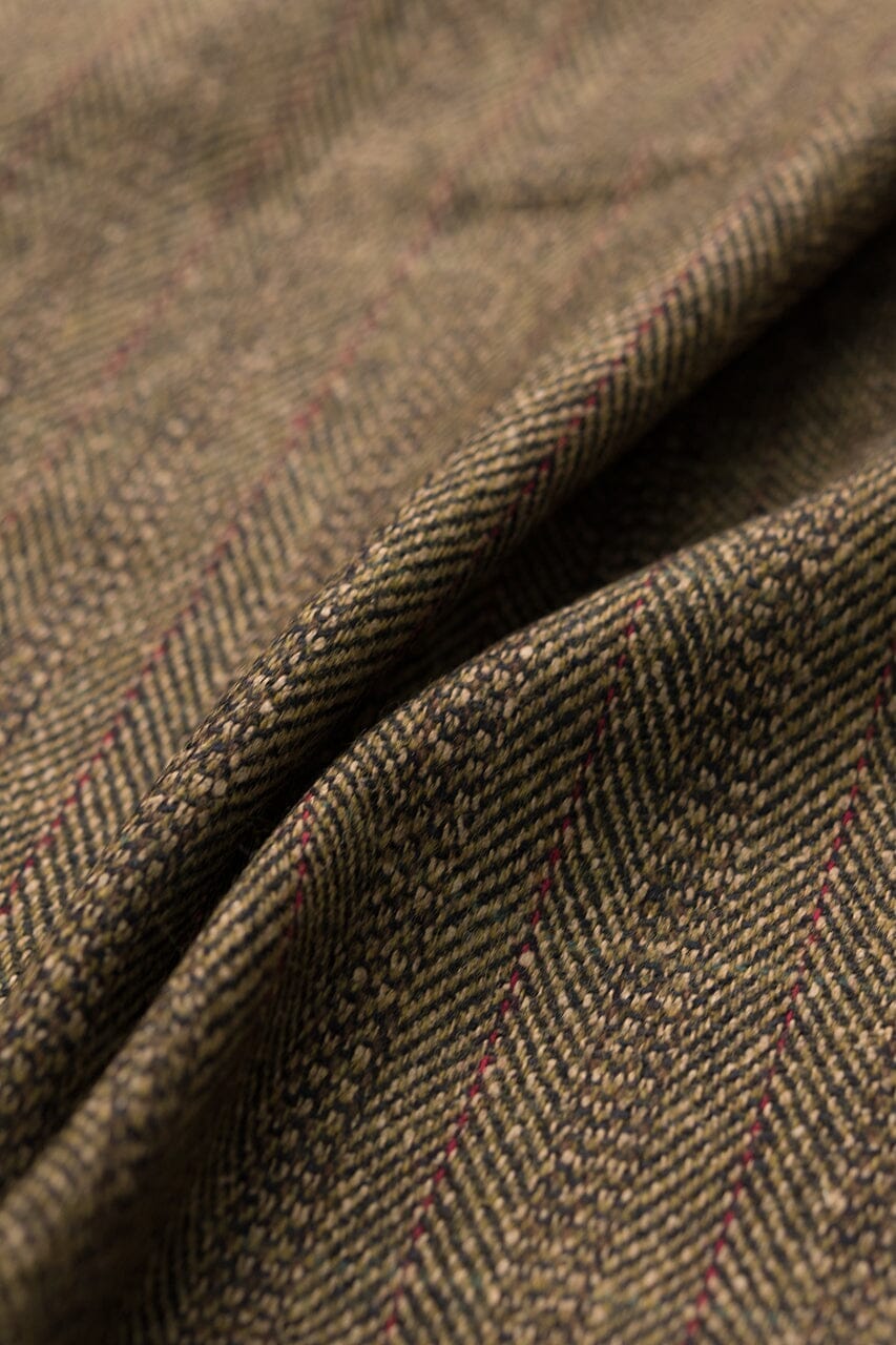 Vintage Suit Fabrics-Reiss Man V232 Amber Herringbone Wool/Silk Jacketing (price per 0.25m)