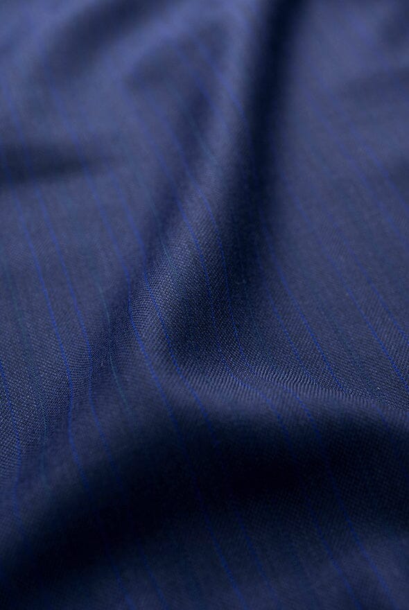 V20160 Scabal Dark Blue Stripe Suiting-2.8m Vintage Suit Fabrics Scabal