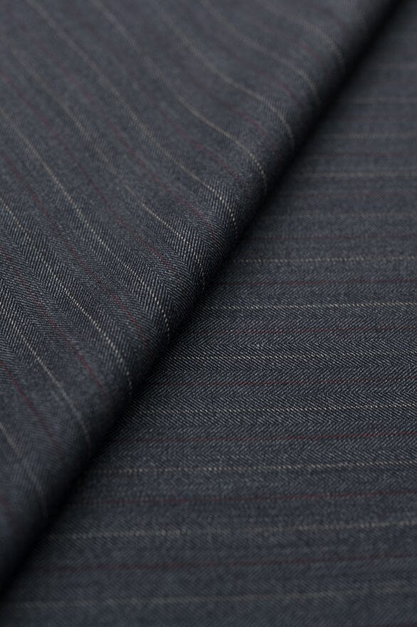 V20183 Scabal Red Stripe Wool Suiting - 2.9m Vintage Suit Fabrics Scabal