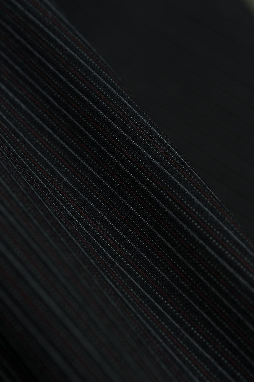 Vintage Suit Fabrics-Scabal V23465 Scabal Black Stripe Wool Suiting -2.9m