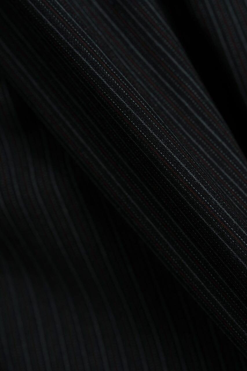 Vintage Suit Fabrics-Scabal V23465 Scabal Black Stripe Wool Suiting -2.9m