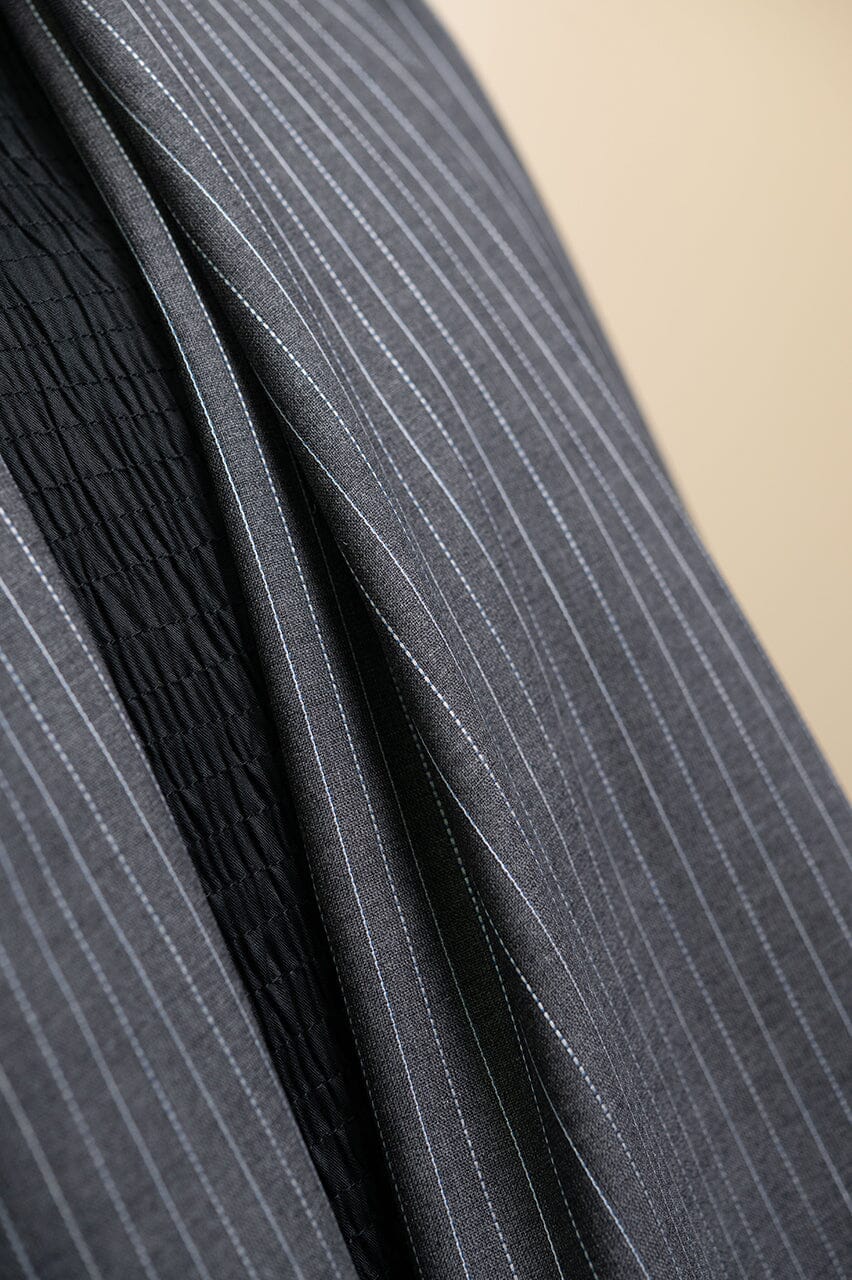 Vintage Suit Fabrics-Taylor & Lodge V23403 Taylor & Lodge Grey Stripe Wool Suiting-3m