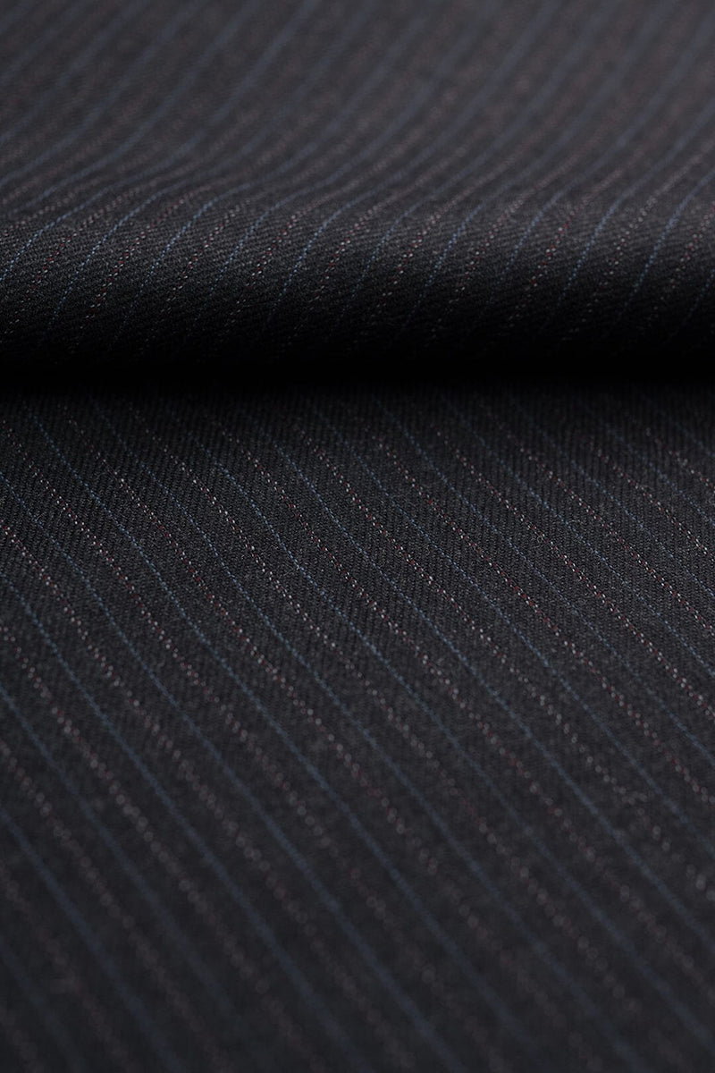 V10222 Scabal Dark Charcoal Stripe Suiting -2.9m VINTAGE Scabal