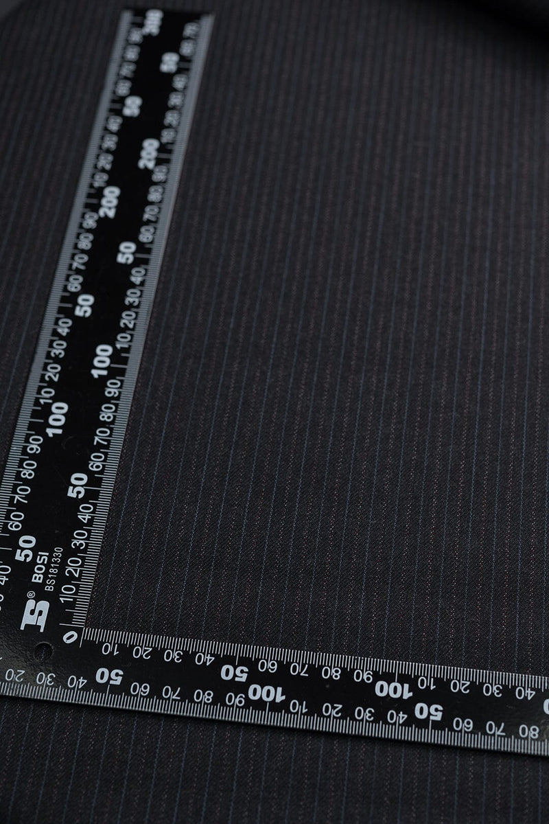 V10222 Scabal Dark Charcoal Stripe Suiting -2.9m VINTAGE Scabal