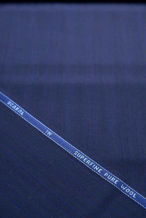 V20160 Scabal Dark Blue Stripe Suiting-2.8m