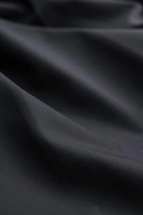 V20187 Black Plain Super Wool Suiting - 3m VINTAGE Vintage