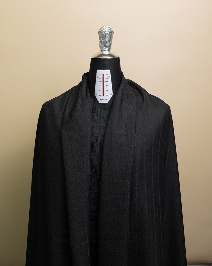 V20194 Black Stripe 120's Wool Suiting-2.7m VINTAGE Vintage