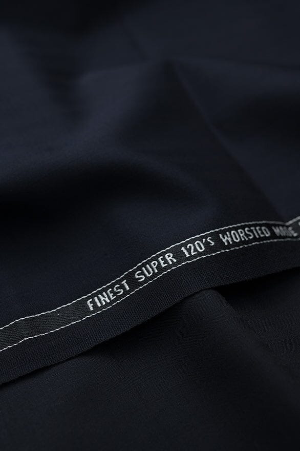 V20253 Dark Blue 120's Wool Suiting-1.3m+1.7m VINTAGE Vintage