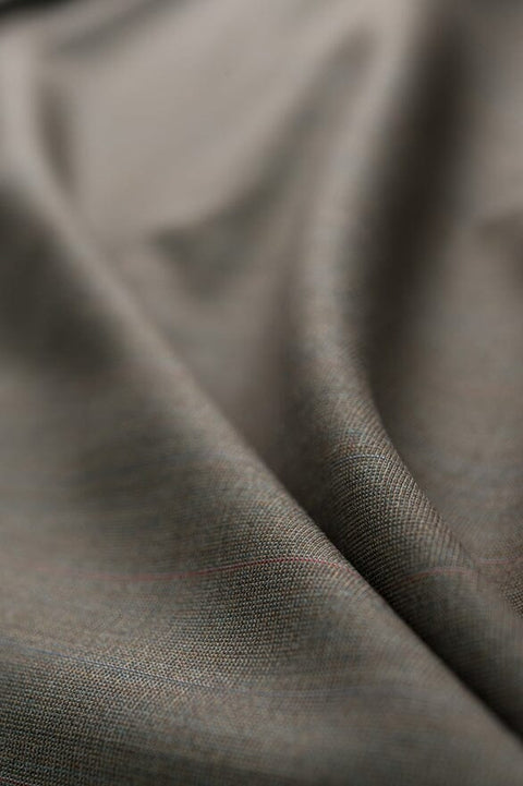 V20301 Khaki Stripe Luxury Wool Suiting - 2.9m VINTAGE Holland & Sherry