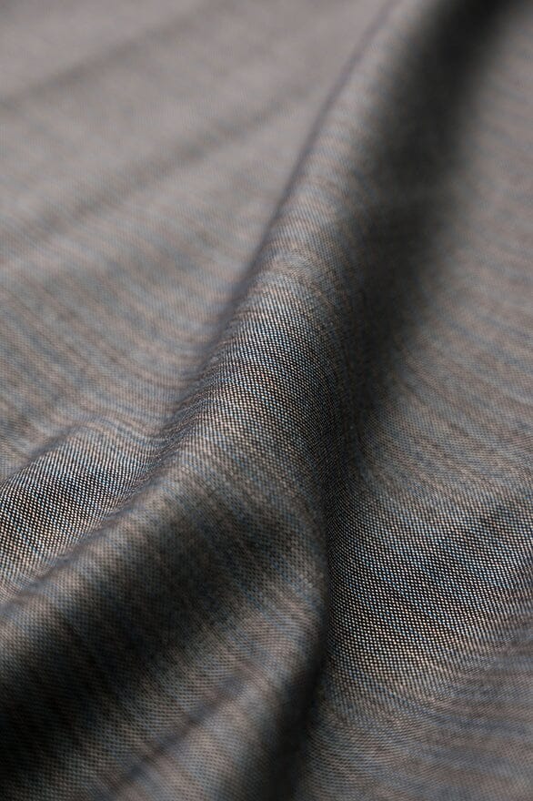 V20335 Scabal Taupe Stripe 120's Wool Jacketing -2.5m VINTAGE Scabal