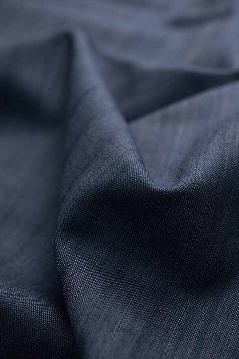 V20340 Demin Blue Striped Wool Suiting -2.8m VINTAGE Vintage