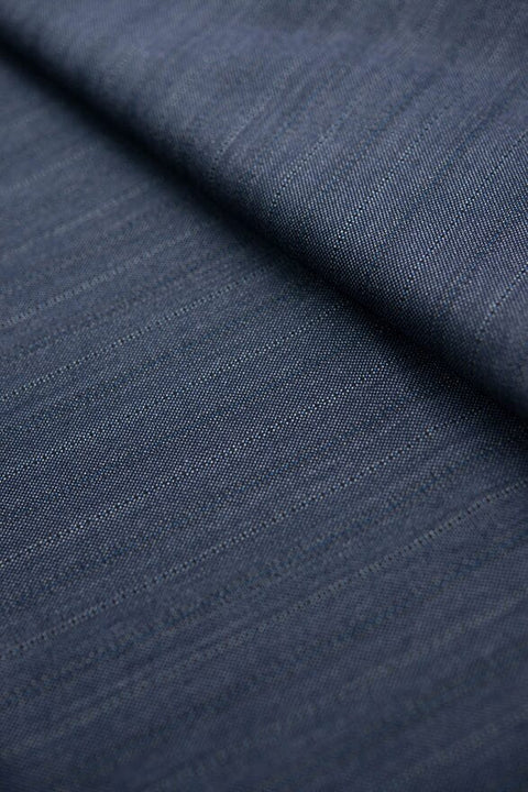 V20340 Demin Blue Striped Wool Suiting -2.8m VINTAGE Vintage