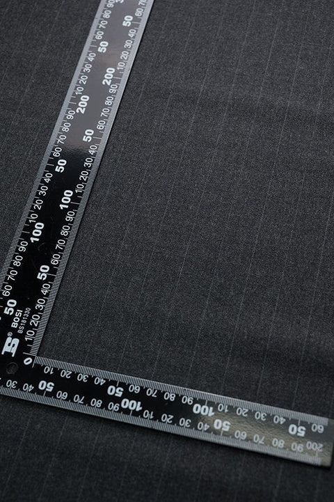 V20345 Charcoal Stripe 100's Wool Suiting -3m VINTAGE Vintage