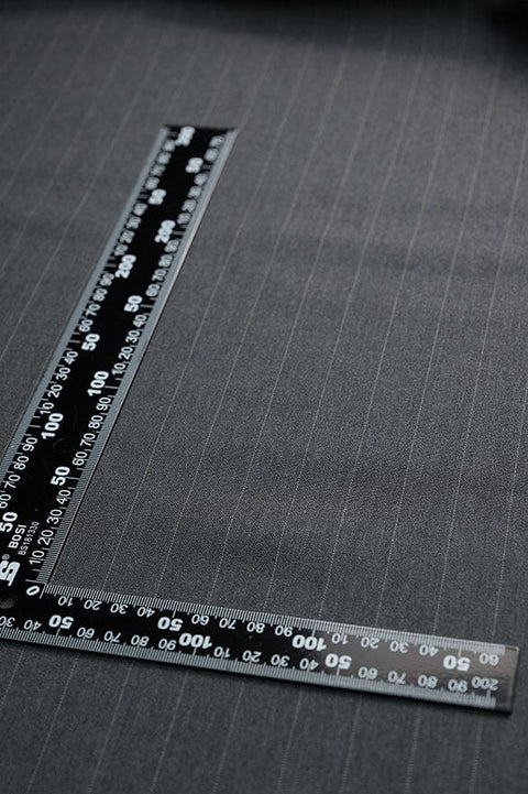 V20347 Charcoal Stripe Wool Cashmere Suiting - 2.9m VINTAGE Vintage