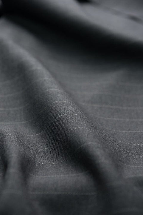 V20347 Charcoal Stripe Wool Cashmere Suiting - 2.9m VINTAGE Vintage