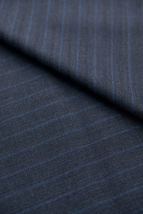 V20362 Wain Shiell Blue Stripe Pure Wool Jacketing -1.8m VINTAGE Wain Shiell