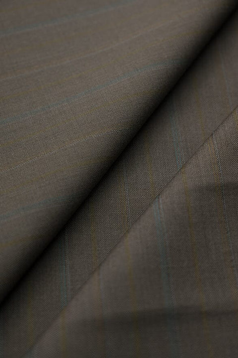 V20398 Milky Brown Stripe Pure Wool -1.5m VINTAGE Vintage