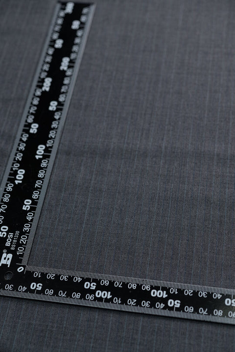 V20529 Gray Herringbone 120s Wool & Cashmere -2.3m VINTAGE Vintage