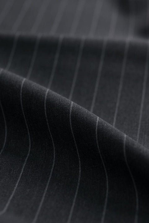 V20535 Charcoal Stripe 100s Wool -3m VINTAGE Gianni Valentino