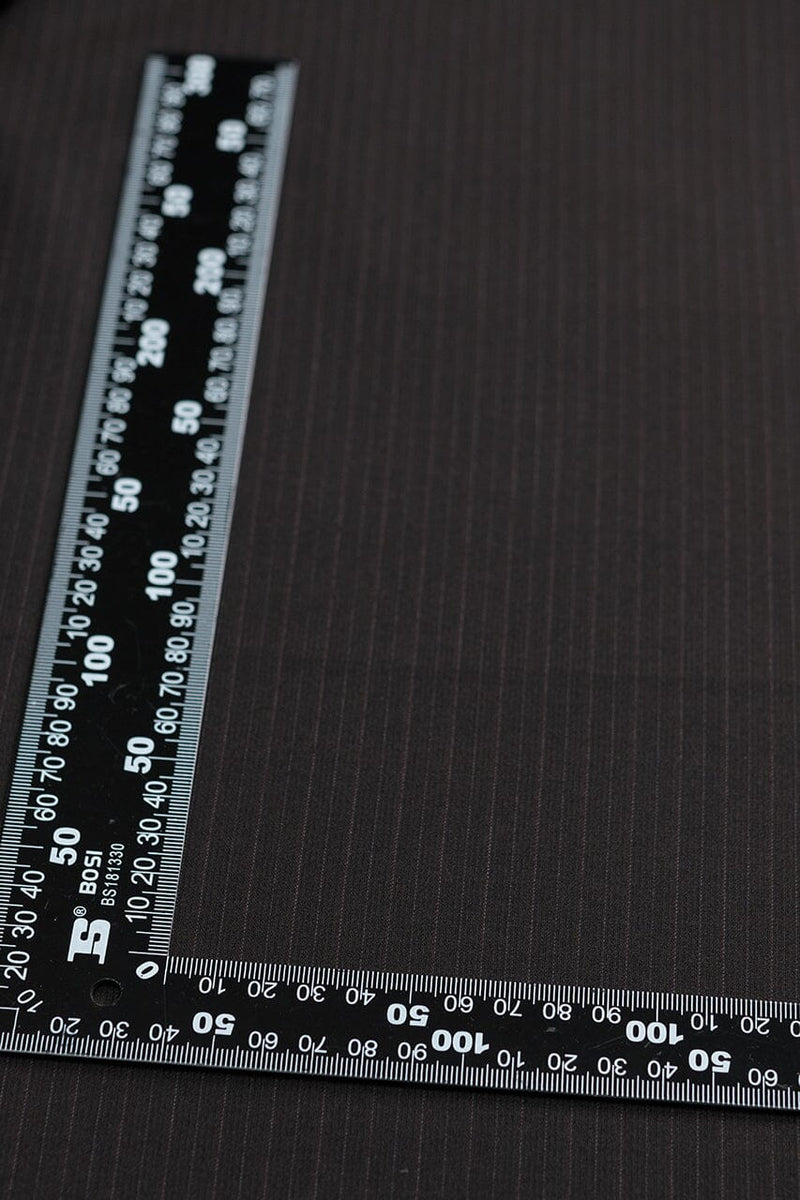 V20558 Dark Brown Striped Wool -2.9m VINTAGE Pendle & Rivett
