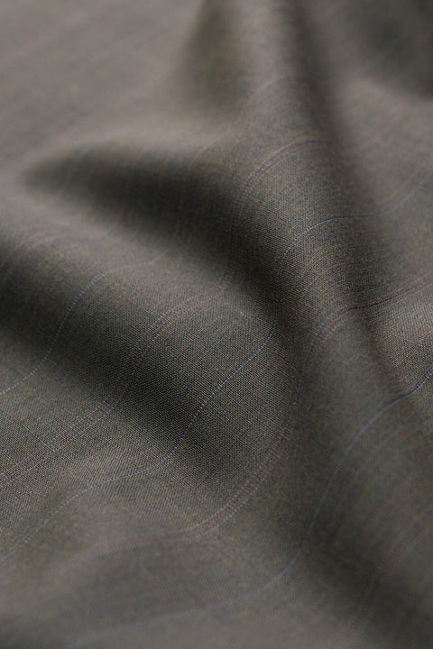 V20584 DORMEUIL Taupe Striped Wool -3m VINTAGE Dormeuil