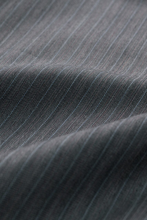 V20588 DORMEUIL Silver Gray Stripe 100s Wool -1.9m VINTAGE DORMEUIL