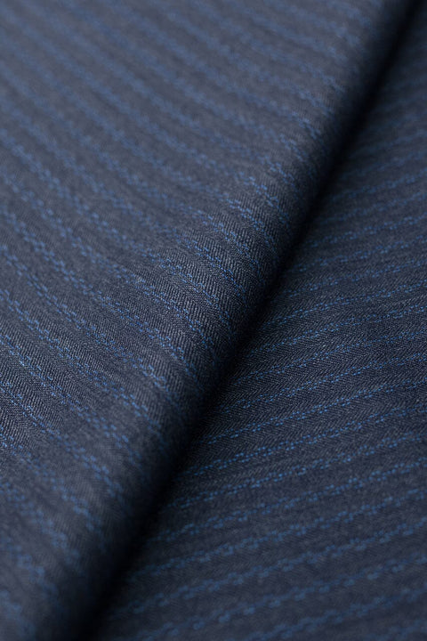 V20596 Scabal Slate Blue Stripe Wool -2.9m VINTAGE Scabal