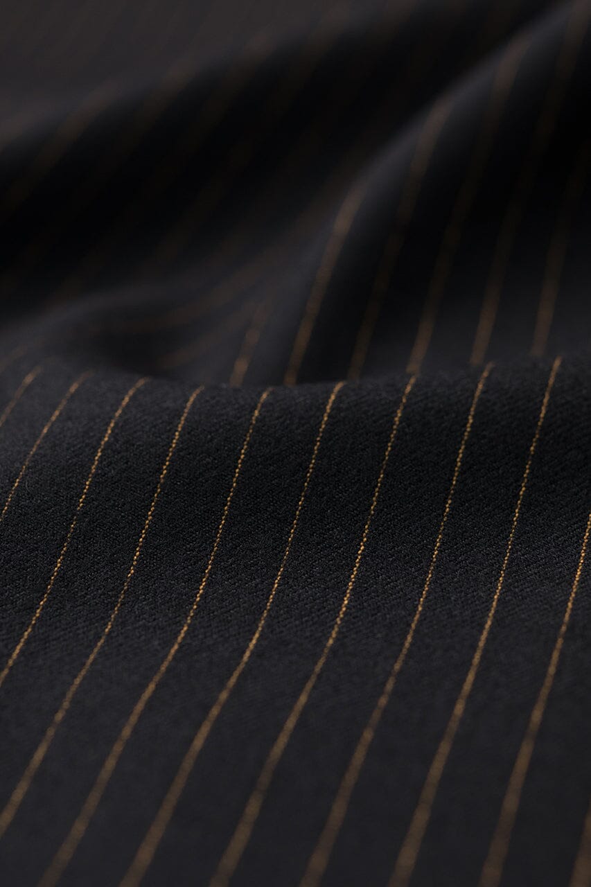 V20597 Dark Charcoal with Golden Stripe Wool -3m VINTAGE Vintage