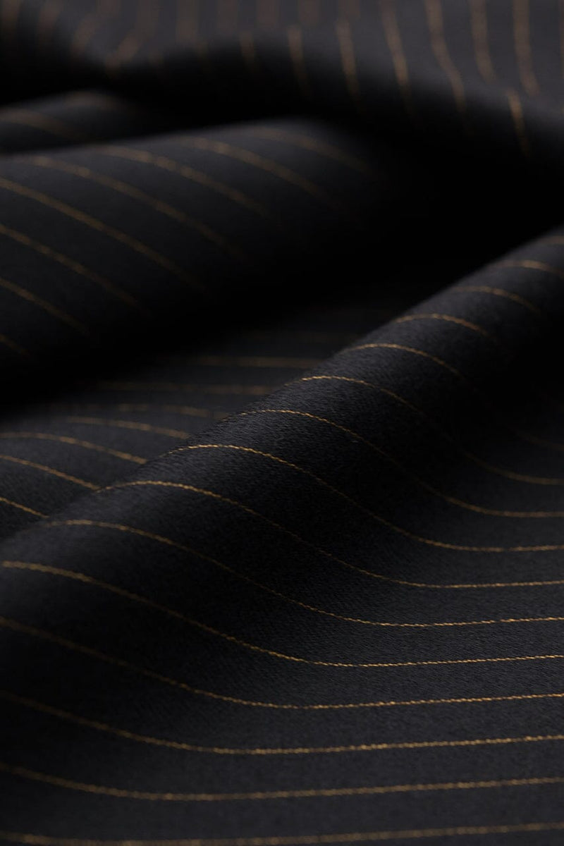 V20597 Dark Charcoal with Golden Stripe Wool -3m VINTAGE Vintage