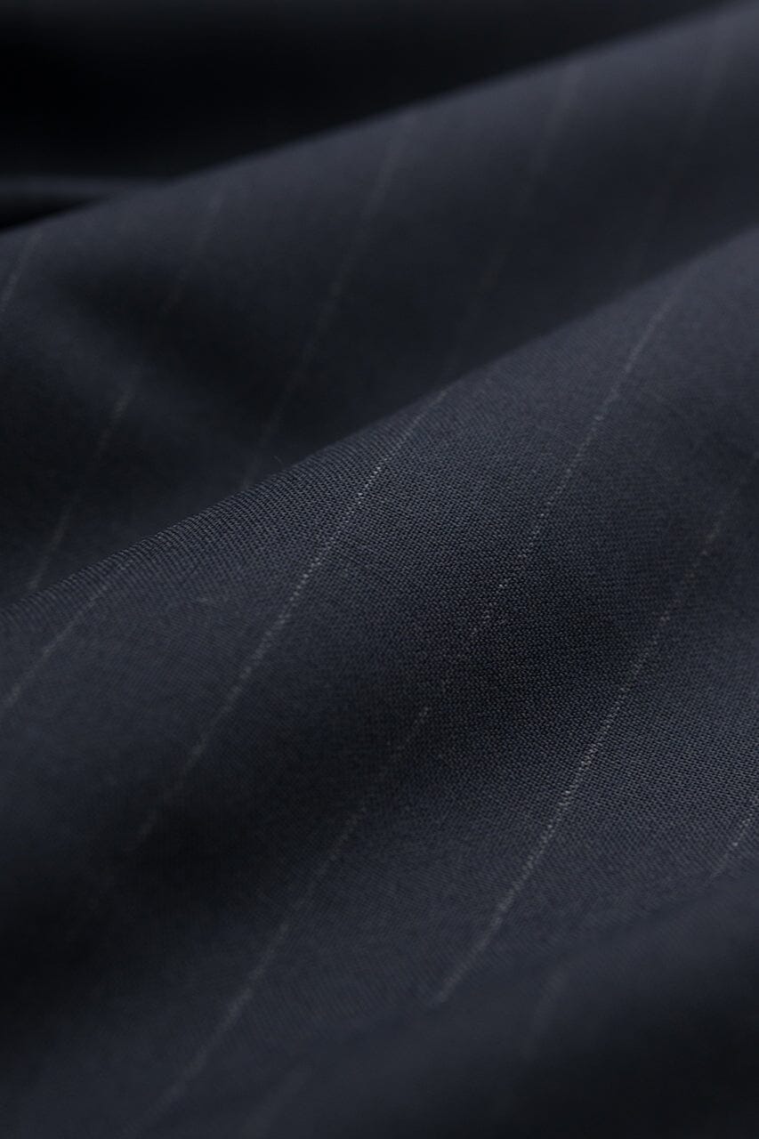V20600 Navy Stripe Cashmere Wool -2.2m VINTAGE Vintage