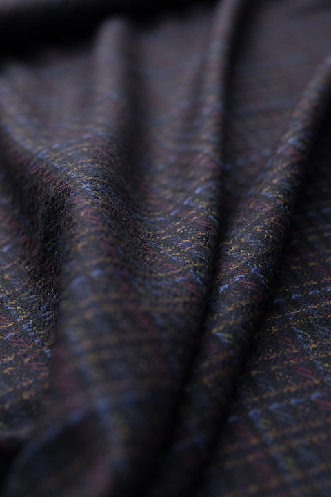 V229 Purple Blue Silk & Wool Jacketing-2.5m VINTAGE Vintage