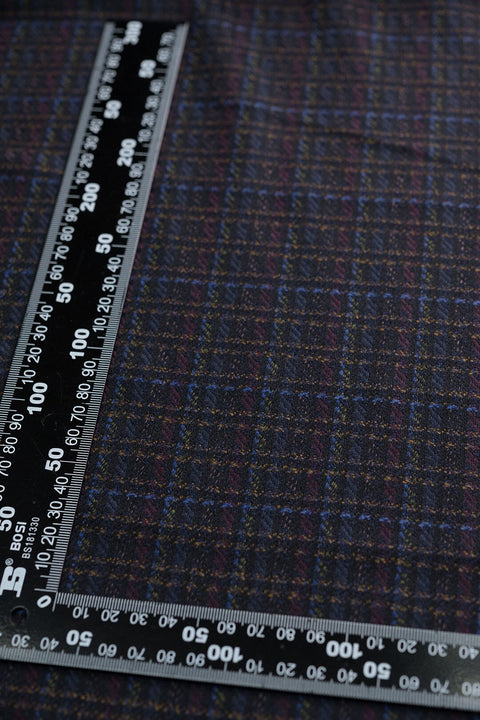 V229 Purple Blue Silk & Wool Jacketing-2.5m VINTAGE Vintage