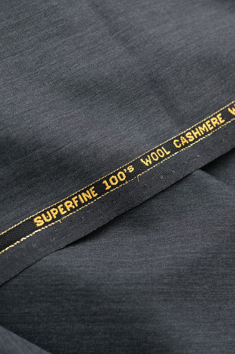 V23009 Grey Plain Wool Cashmere Suiting -2.3m VINTAGE Vintage