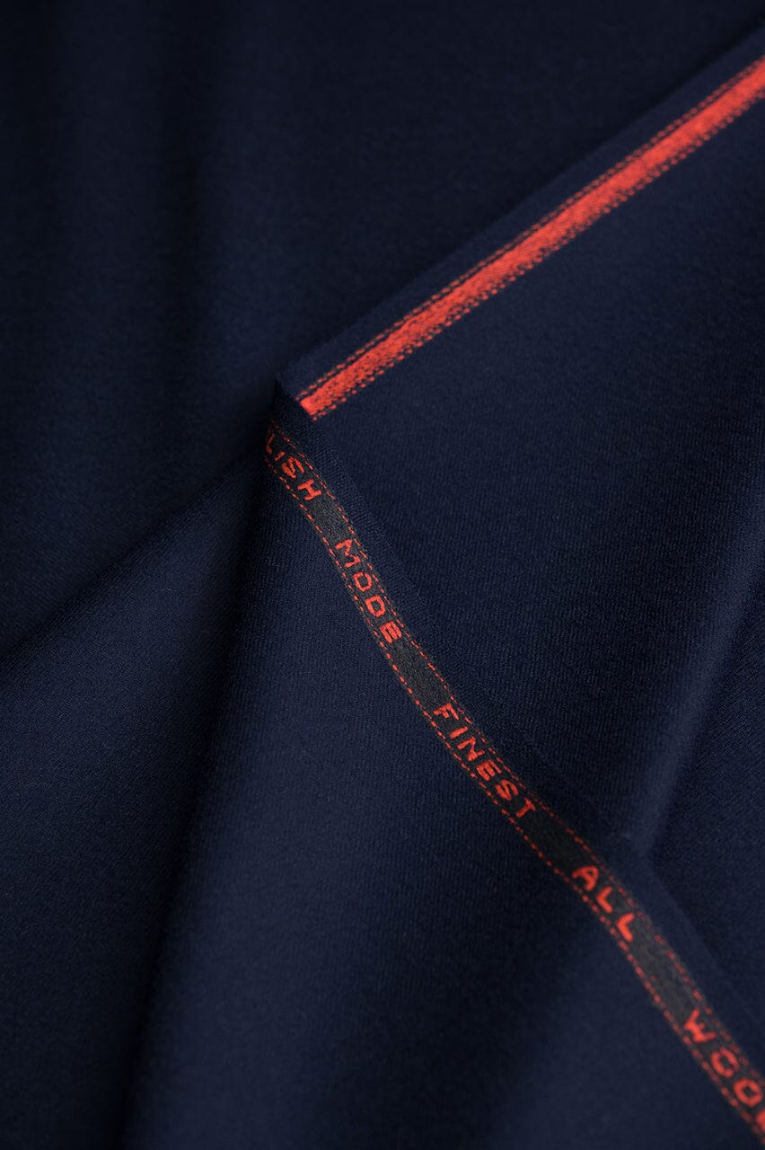V23020 Blue Plain Wool Suiting -2.5m VINTAGE Vintage