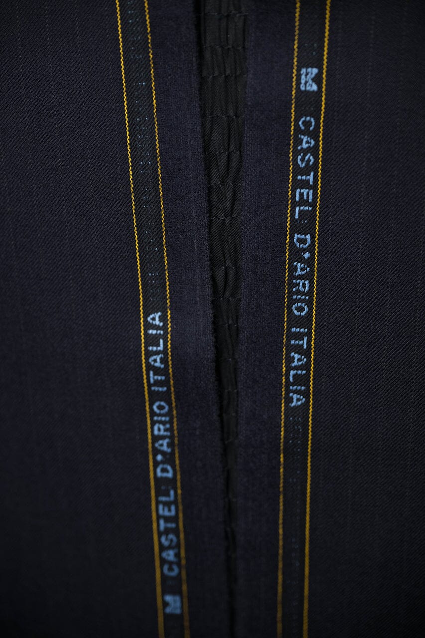V23026 Dark Blue Stripe Wool Suiting 3.3m VINTAGE Vintage