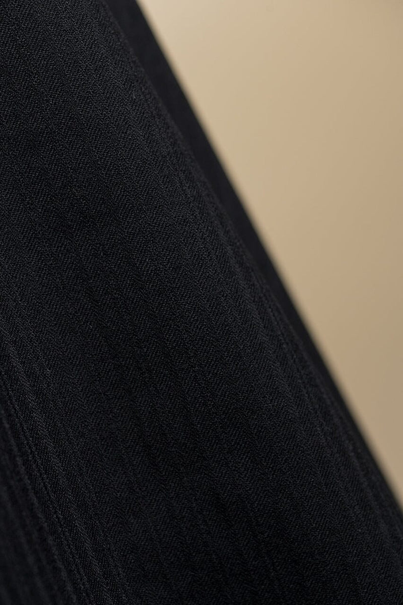 V23044 Black Herringbone 120's Wool Cashmere Mink Suiting -2.3m VINTAGE Vintage
