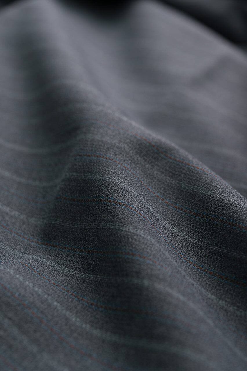 V23068 Grey Stripe Wool Suiting -3.7m VINTAGE Vintage