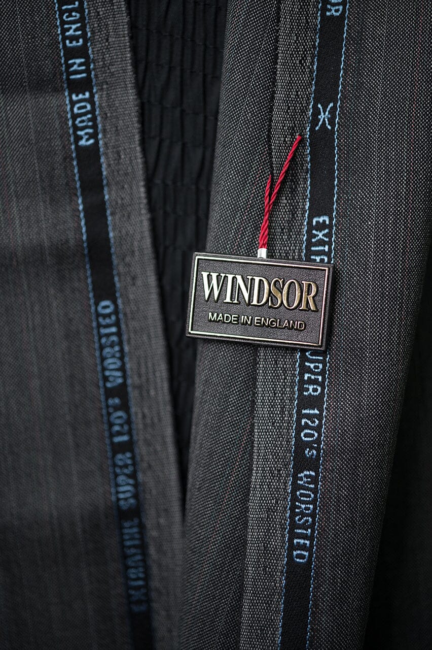 V23093 Grey Stripe 120's Wool Suiting -2.9m VINTAGE windsor
