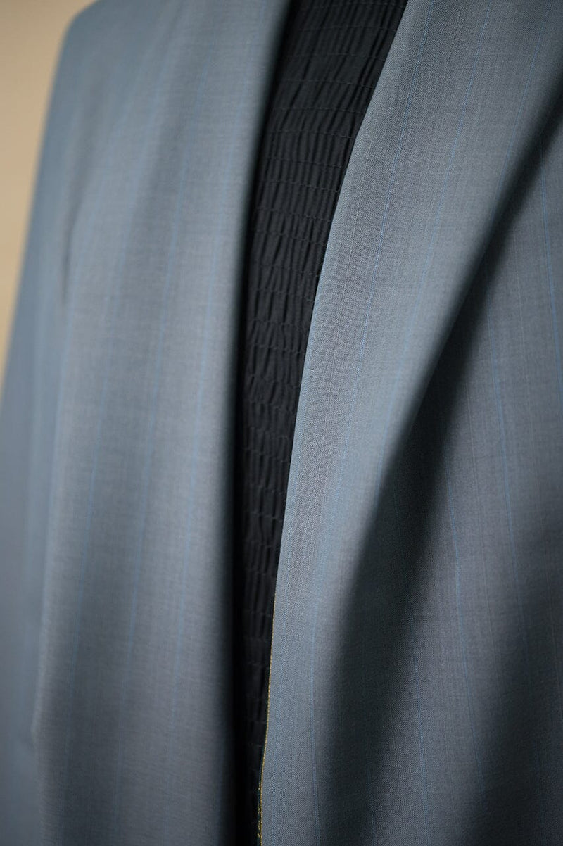 V23094 Blue & Grey Wool -2.9m VINTAGE Wain Shiell