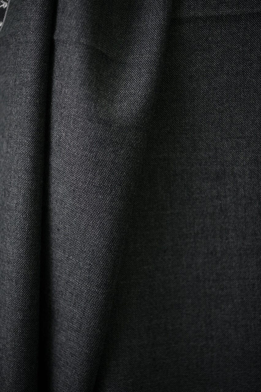 V23111 Grey Plain Worsted Wool-3m VINTAGE Vintage