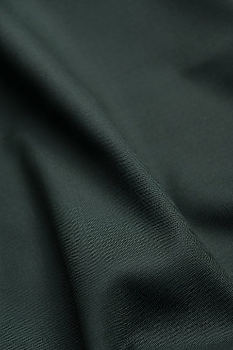V23118 Green Plain Wool Suiting -2.4m VINTAGE Vintage