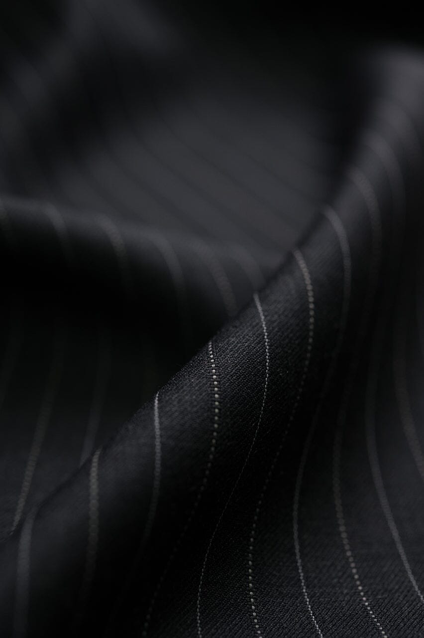 V23120 Charcoal Pinstripe Wool Suiting -3m VINTAGE Vintage