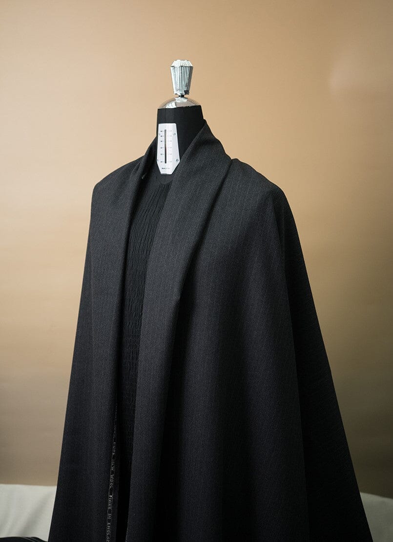 V23135 Charcoal Stripe Wool Suiting -3.2m VINTAGE Vintage