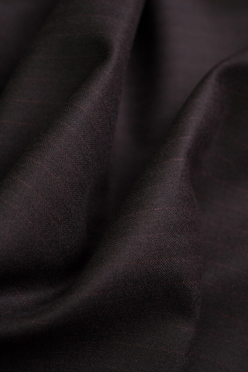 V23149 Brown Stripe Wool Fancy Suiting -1.5m VINTAGE Vintage