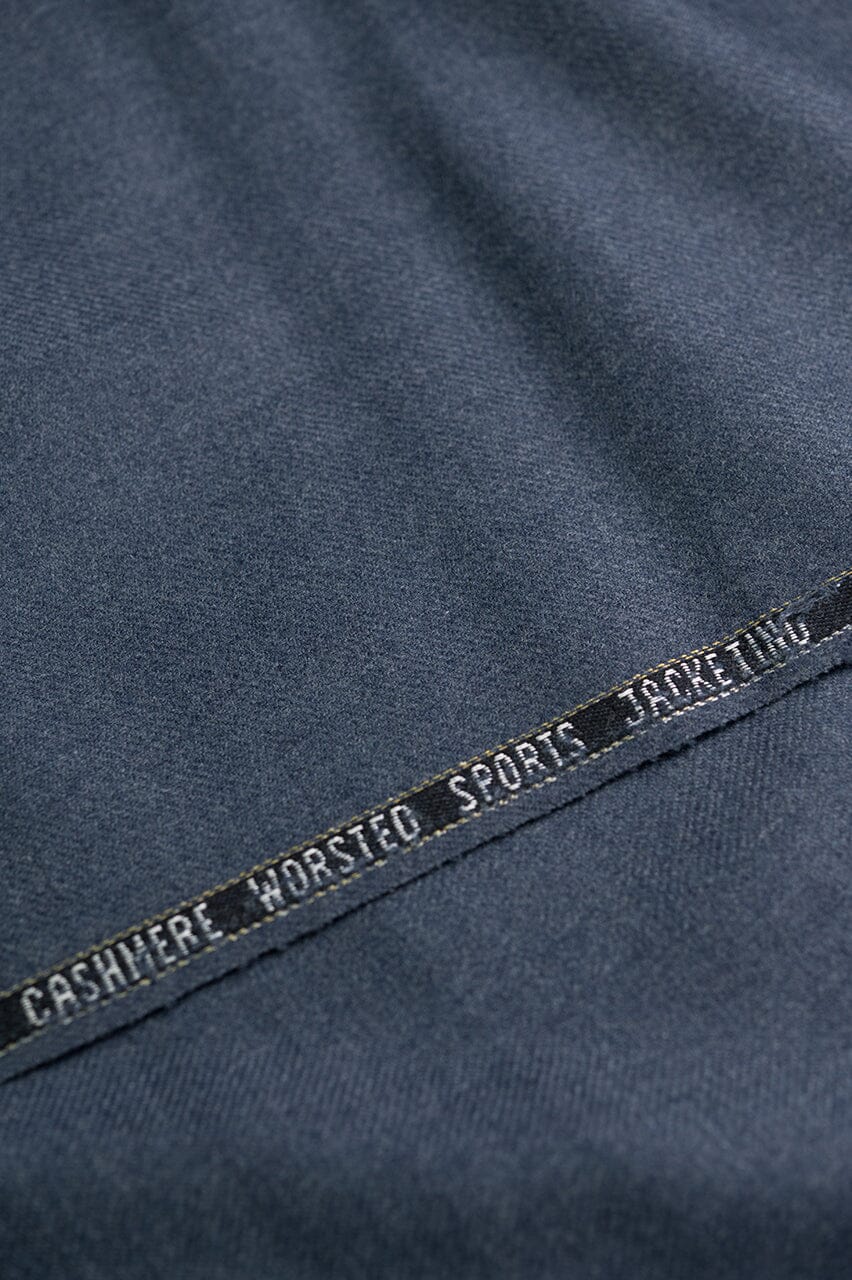 V23171 Blue Plain Cashmere Suiting -1.6m VINTAGE Vintage
